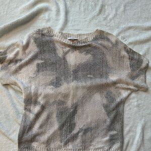 Sioni Beige and Gray Knit Top